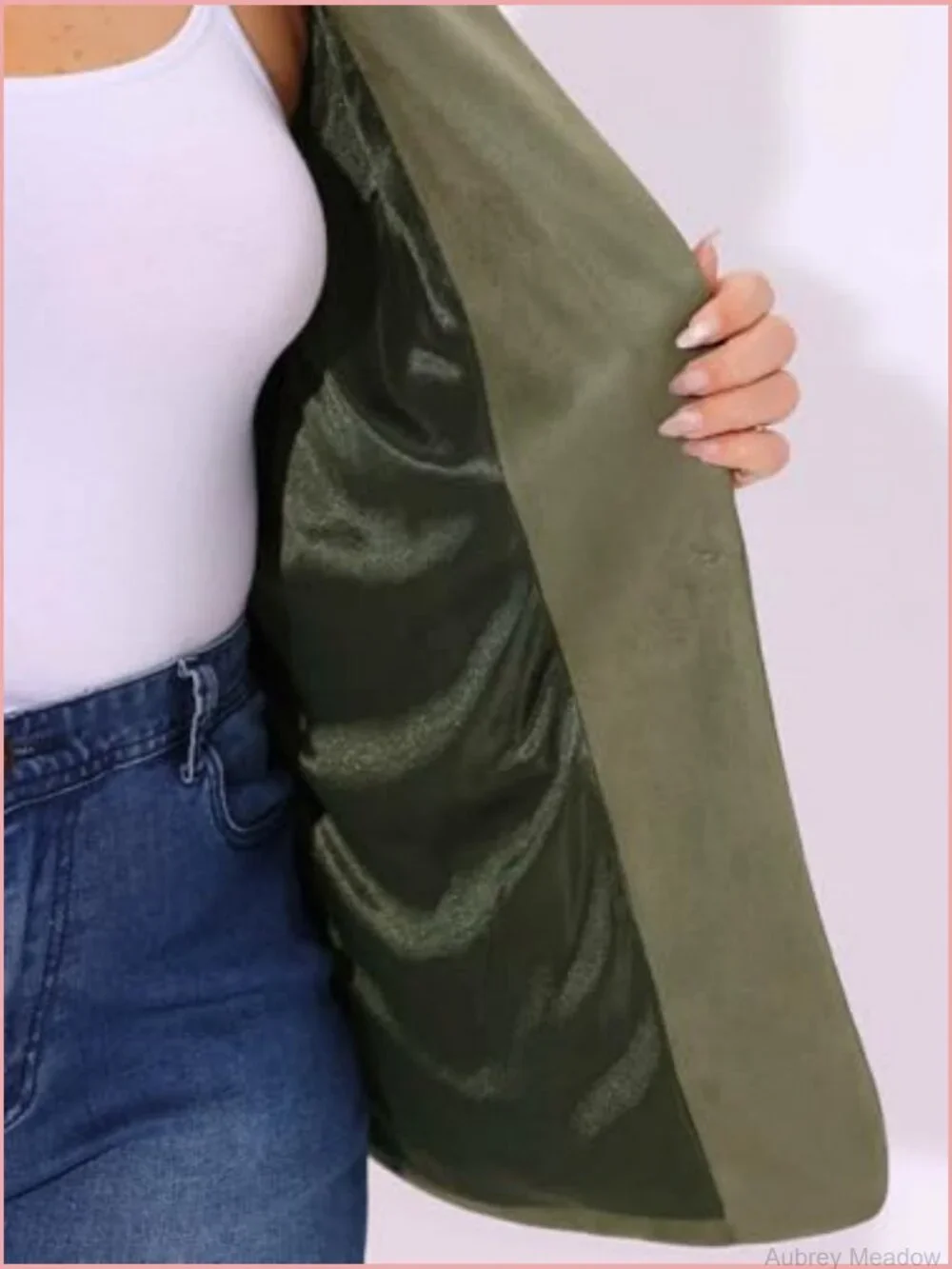 Plus Size Faux Suede Lapel Collar Blazer Jacket Work Casual